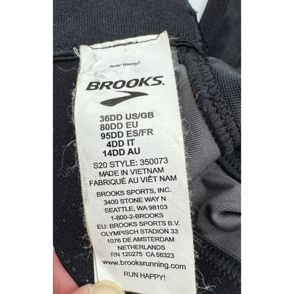 Brooks Dare Racerback DriLayer Wireless Sports Bra 350073 Gym Running Black 36DD - Image 5