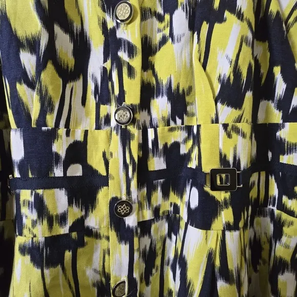 Antonio Melani Desiree Ikat Sleeveless Silk Linen Shirt Halter Dress Size 14‎ - Image 2