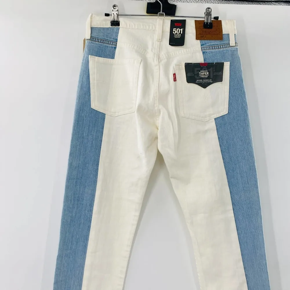 LEVI'S 501 Spliced Crop Tapered Jeans In Sliced And Diced Size 27 NWT - Image 9