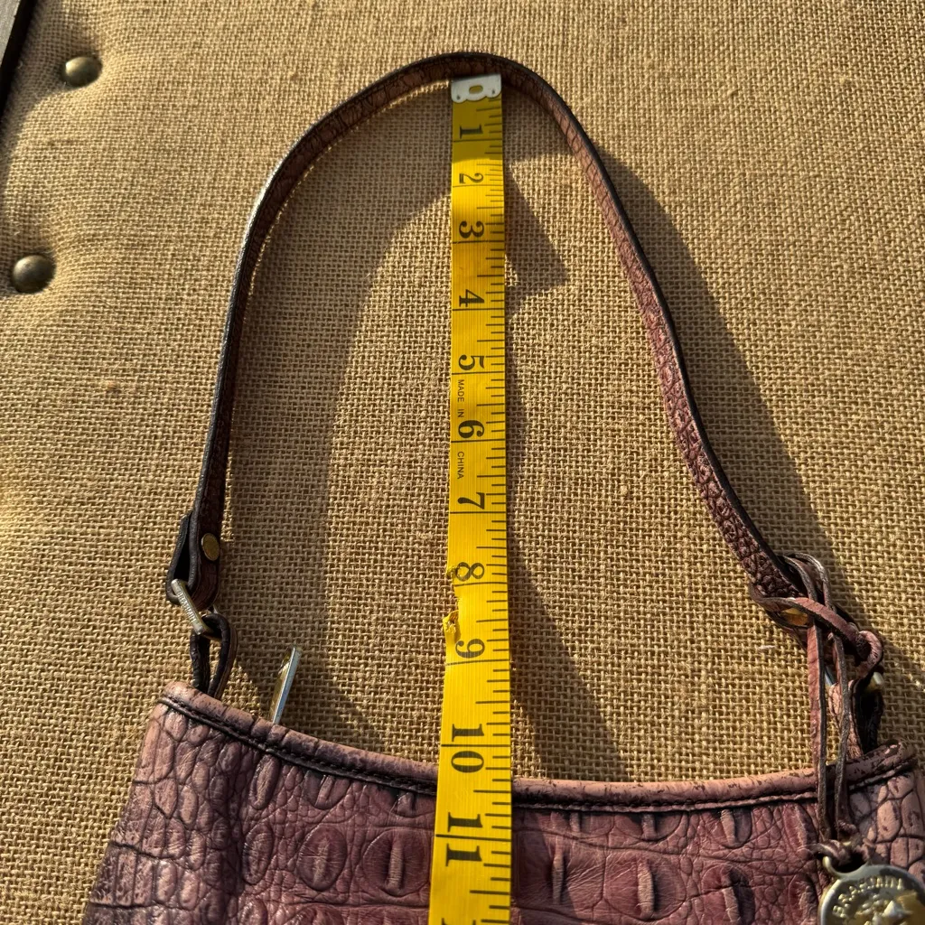 Brahmin Lorelei Dusty Pink Melborne crocodile embossed leather shoulder bag - Image 8