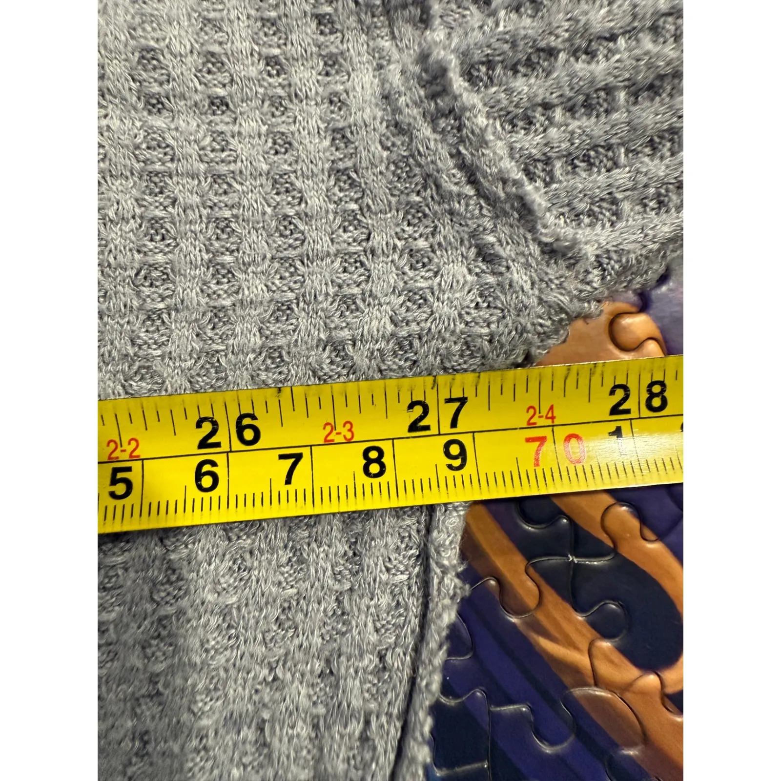 We The Free Long Sleeve Waffle Knit Top Oversized Gray Casual Comfy Womens Large - Image 5