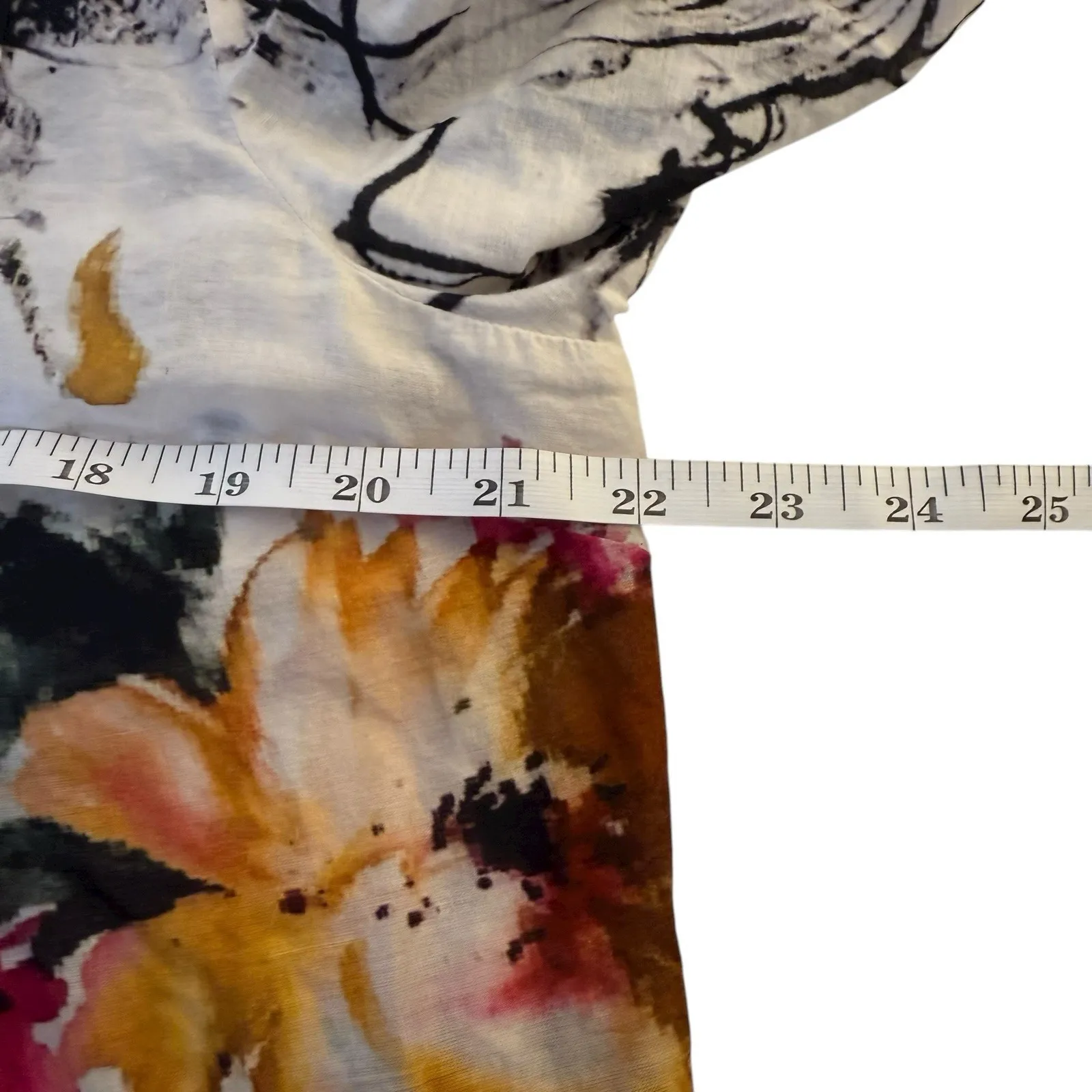 Soft Surroundings Champ De Fleurs Shirt Womens L Multi Color Floral Pleated - Image 8