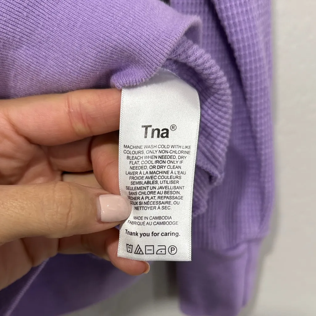 Aritzia - TNA waffle thermal Purple Long Sleeve Tee - Image 8