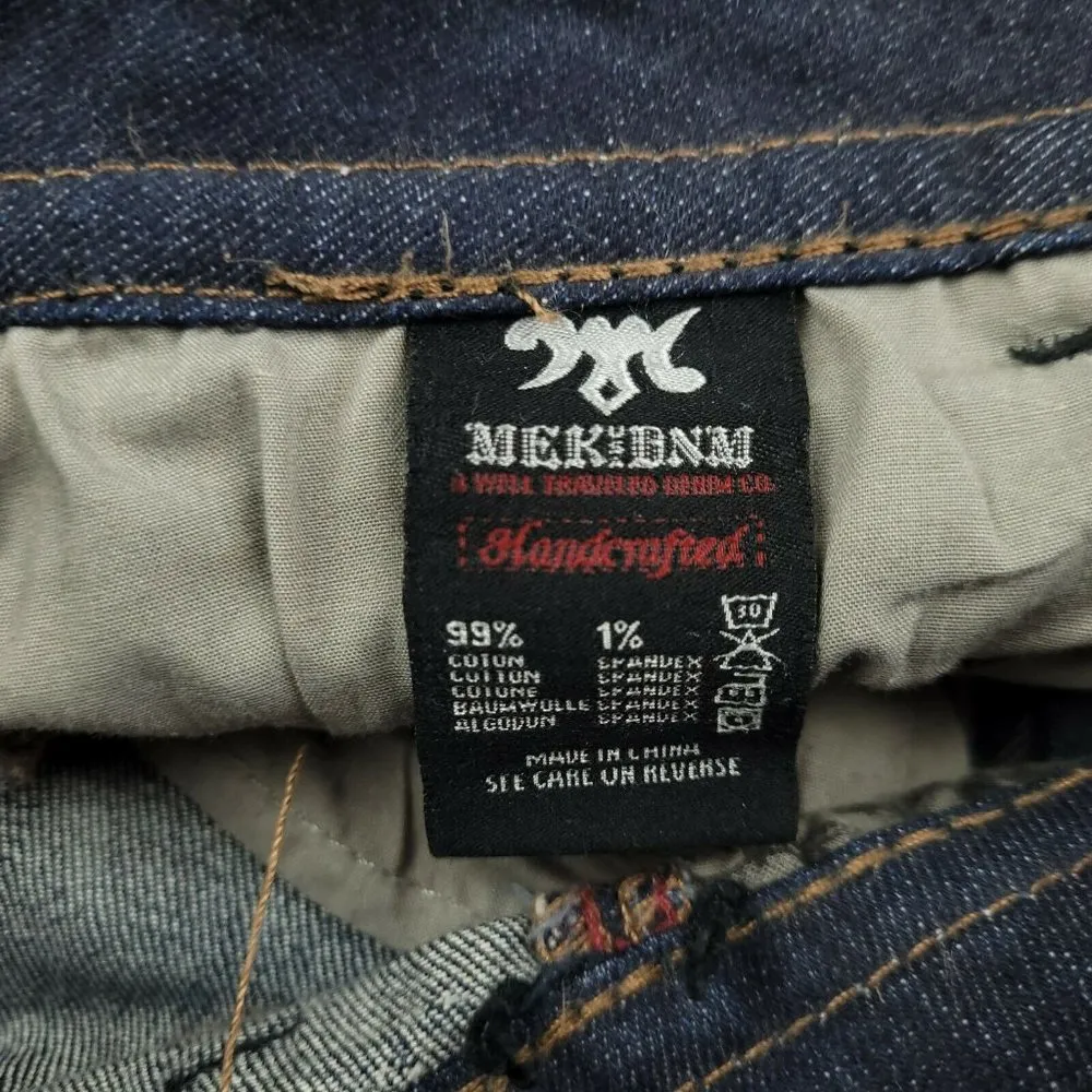 MEK DNM By Moscow Cigarette Bootcut Jeans Dark Wash Size 28x34 EUC Blue - Image 8