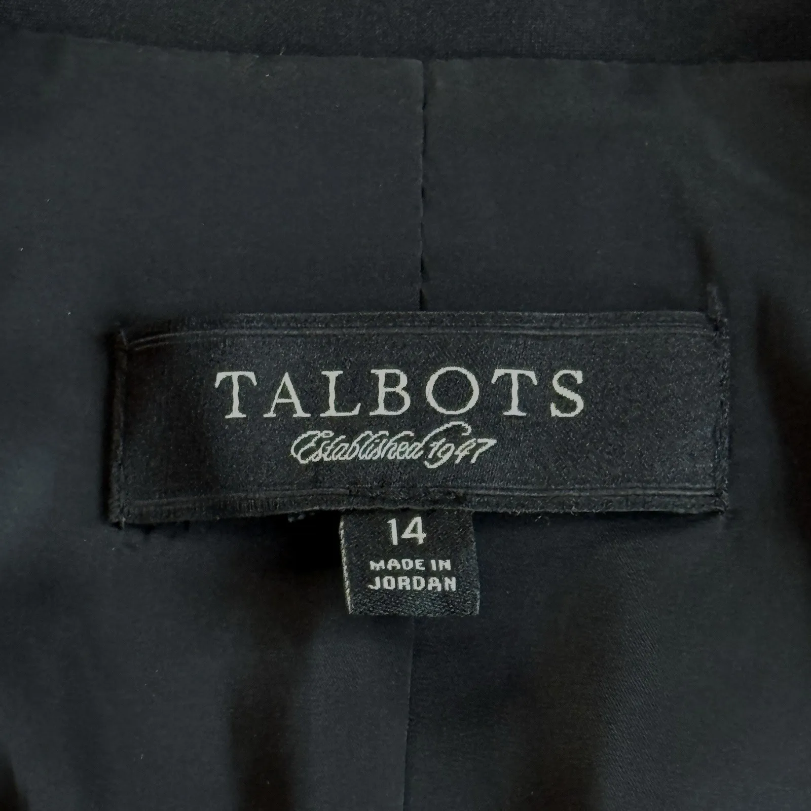 Talbots Suit Blazer Jacket 14 L Black Wool Blend Single Button Lined Classic - Image 3