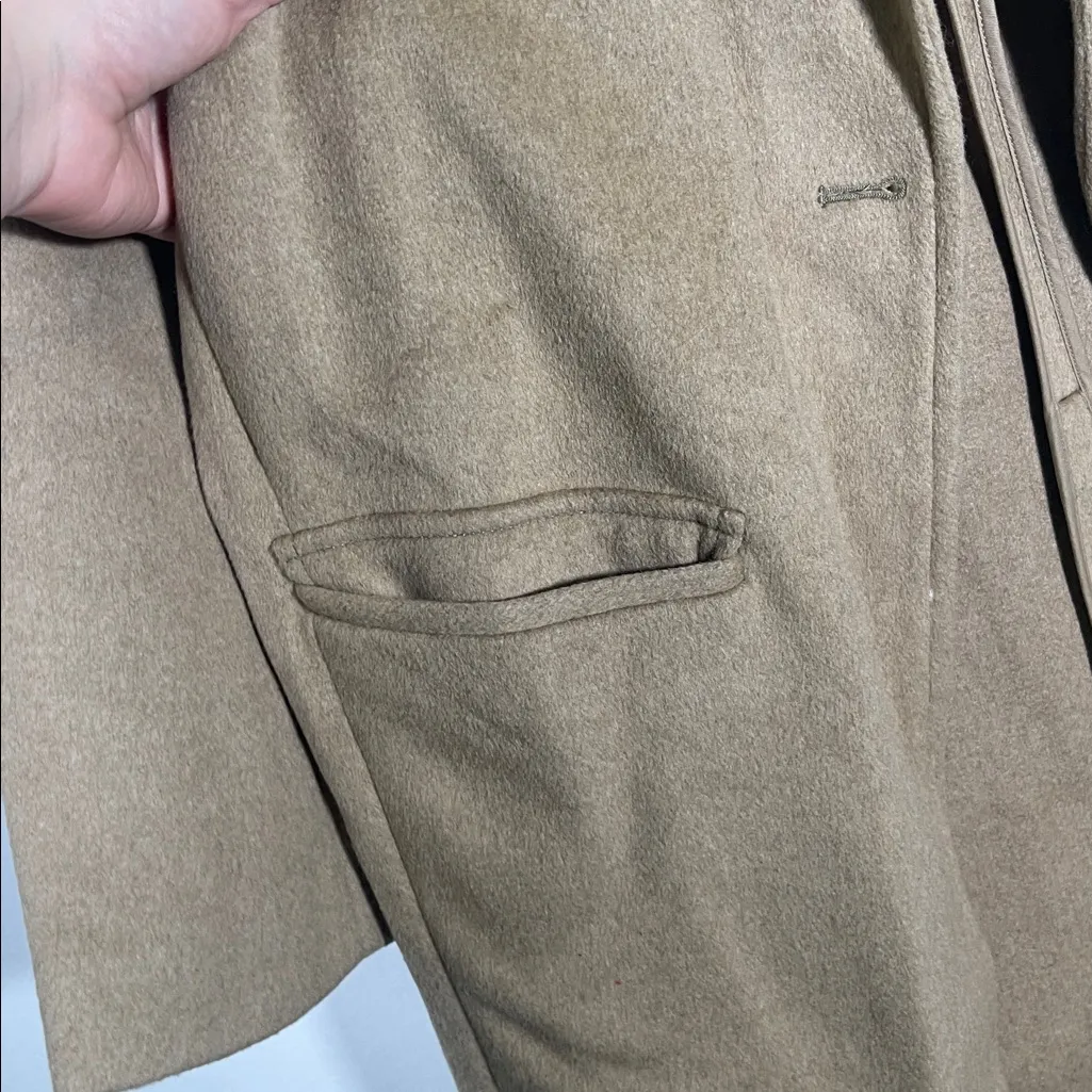 EVERLANE WOMENS WOOL TOPCOAT TRENCH COAT CAMEL TAN SMALL - Image 4