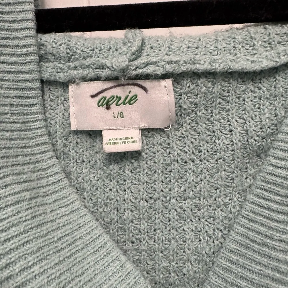 Aerie Blue Oversized V-Neck Sweatshirt - Image 2