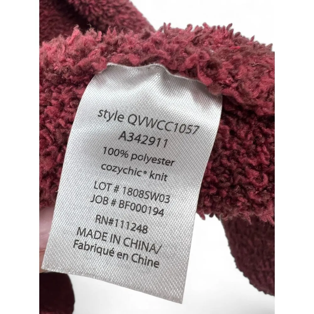 BAREFOOT DREAMS L CozyChic Lite Coastal Cardi Mid Length Cardigan Robe Burgundy - Image 4