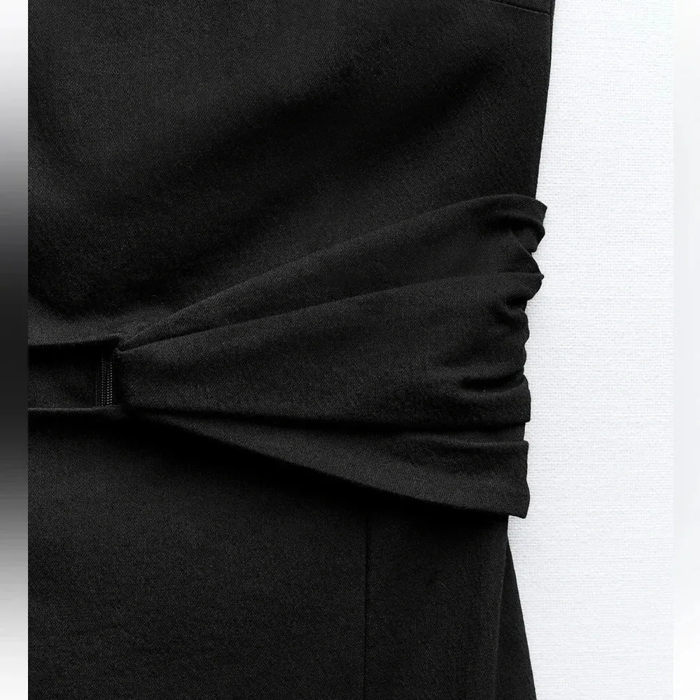 BEAUTIFUL NWT ZARA STRAPLESS LINEN BLEND MIDI DRESS - Image 4