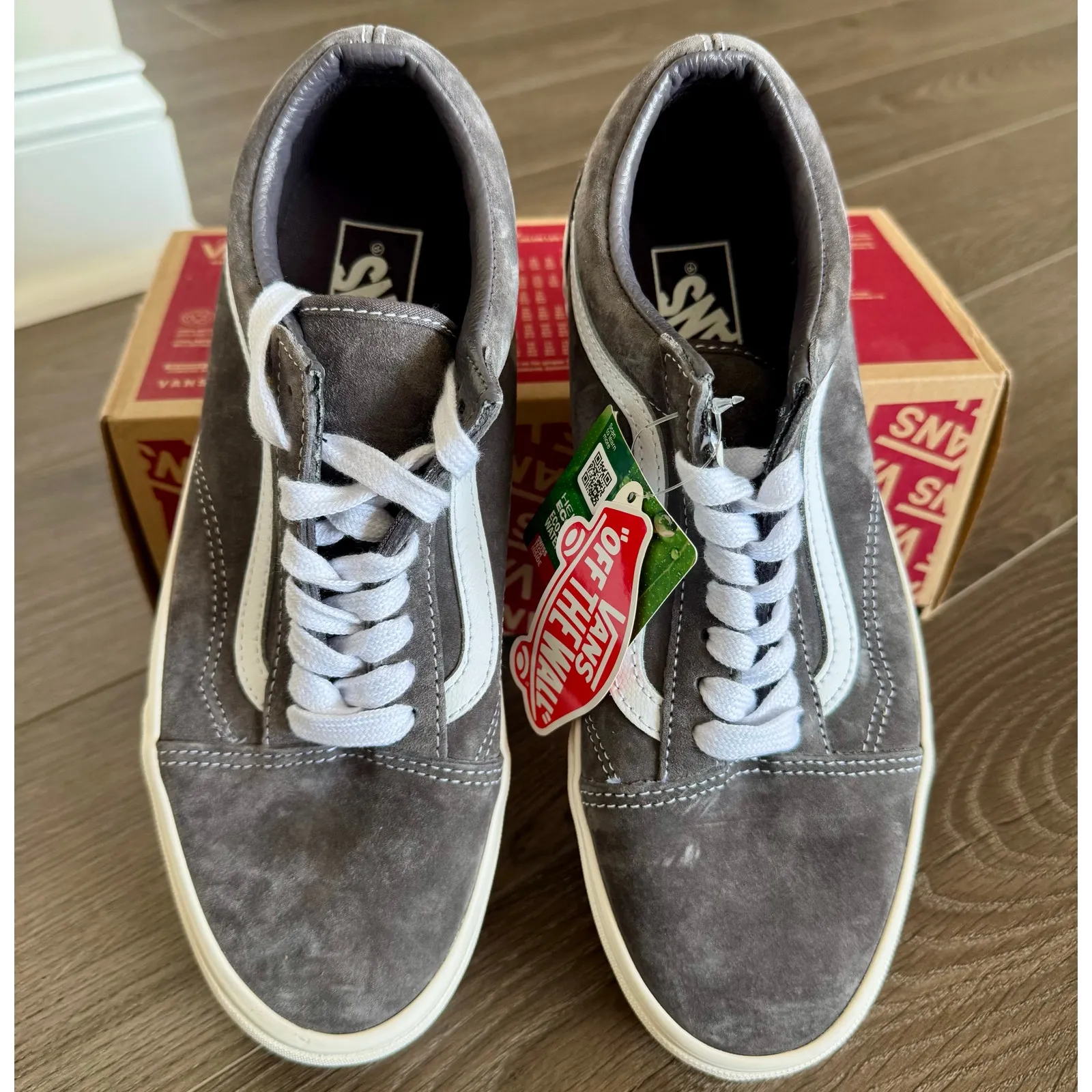 Vans Old Skool Suede Low Top Sneakers Gray White Skate Shoes Mens 8 / Womens 9.5 - Image 4