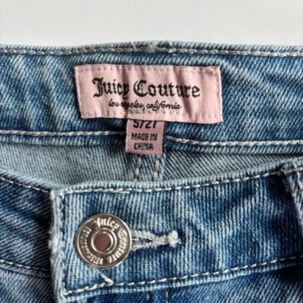 Juicy Couture Lunita Jean 27/5 Flare Mid Rise Embellished Sparkle Bling Pocket - Image 7