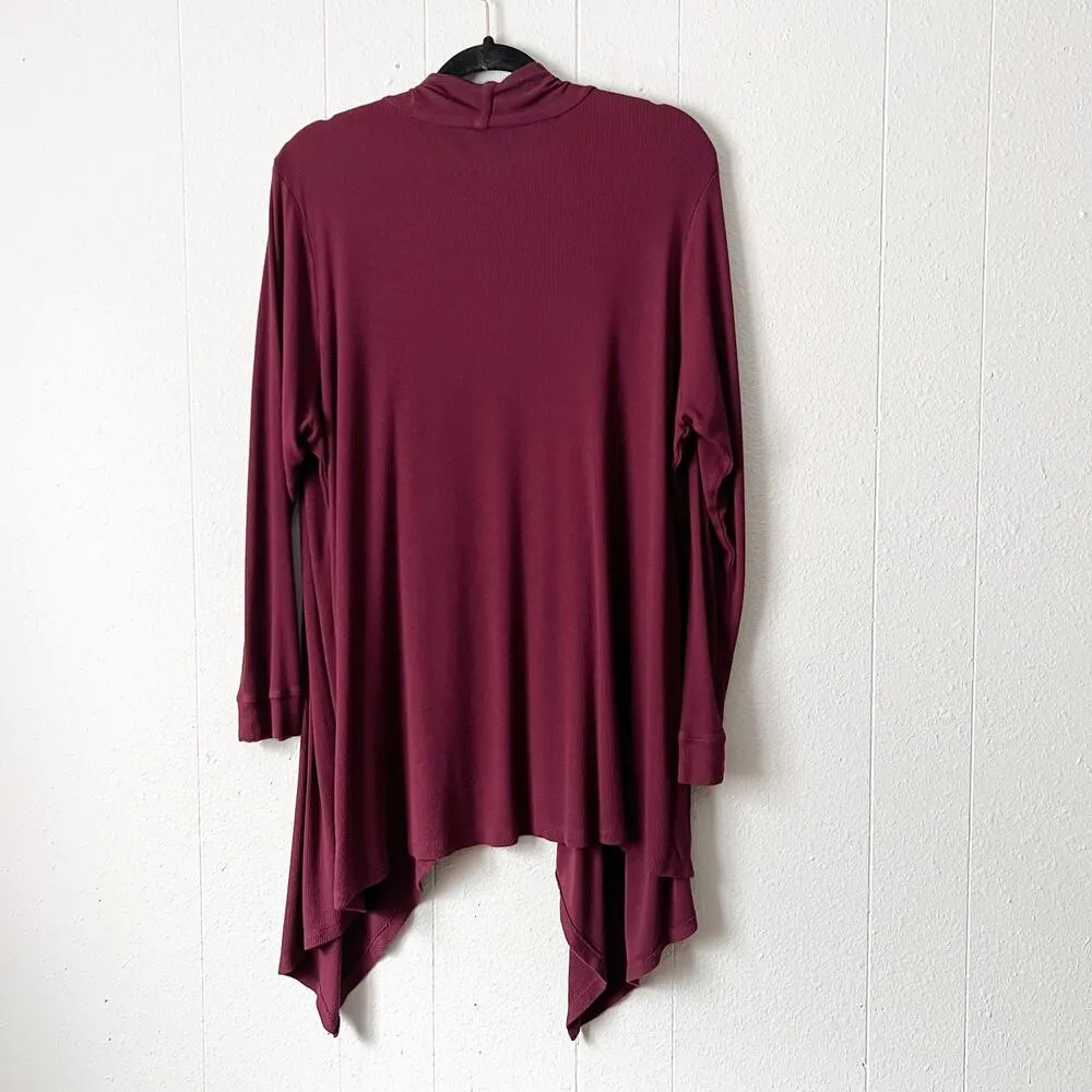 INC Waterfall Cardigan Womens 2X Stretch Soft Career Workwear Business Casual Red - Image 6