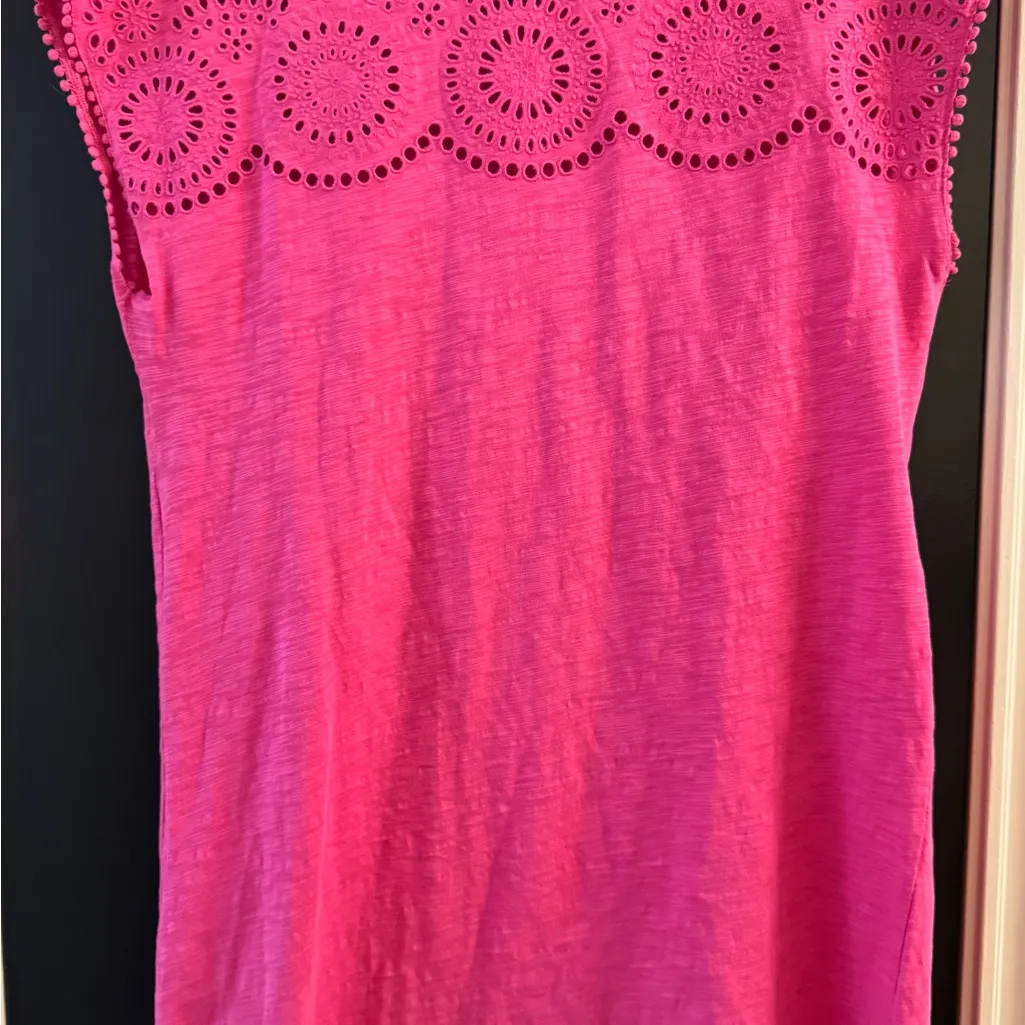 Boden cutwork jersey tshirt dress Pink Size 8 - Image 3