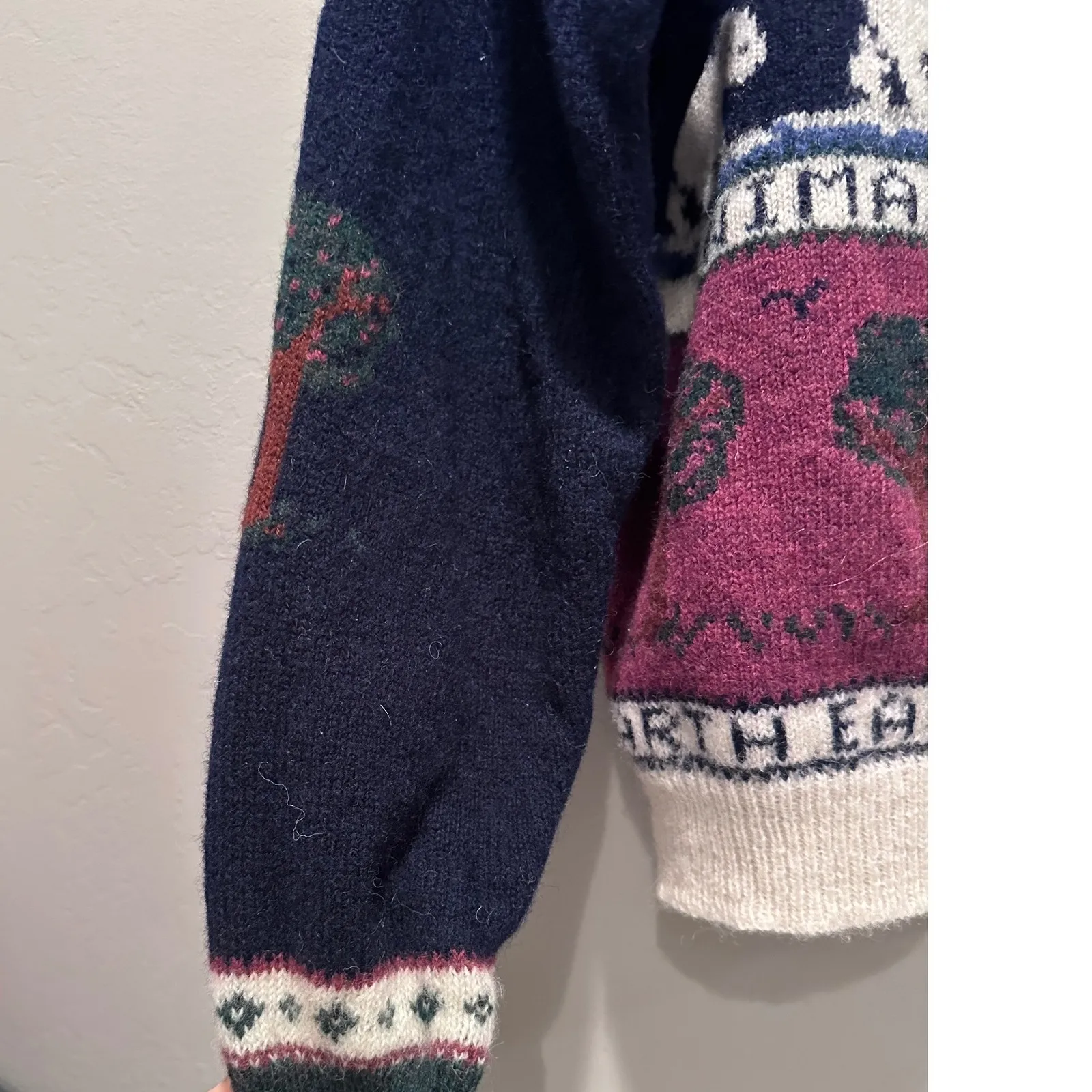 Woolrich Vintage 1990s Save Our Animals Wool Cardigan Sweater Size Large - Image 7