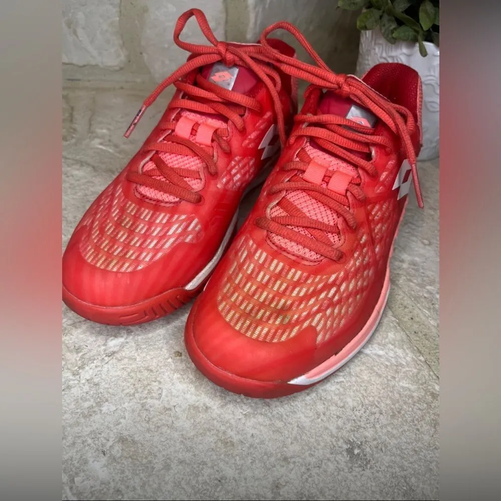 Lotto Mirage 100 Speed Women's
Red Fluo/All White/Vivid Rose sz 8.5 Pink - Image 3