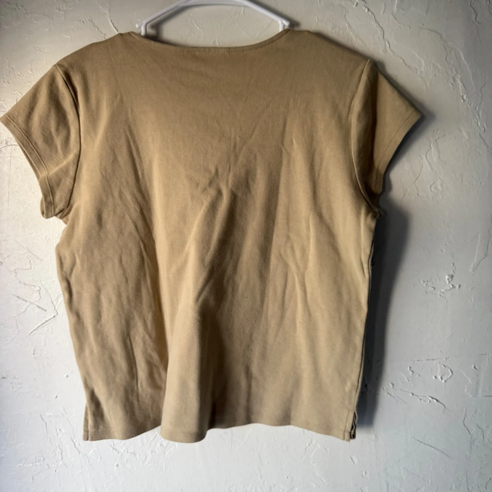 Pierre Cardin Y2k Womens Lace Up Neck‎ Embellished Cotton Top Large Boho Cottage - Image 7