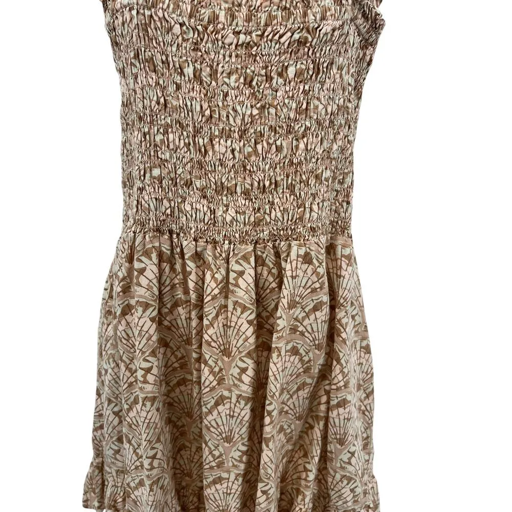 Madewell Linen-Blend Lucie Smocked Tank Mini‎ Dress in Painted Seashells XXL - Image 6