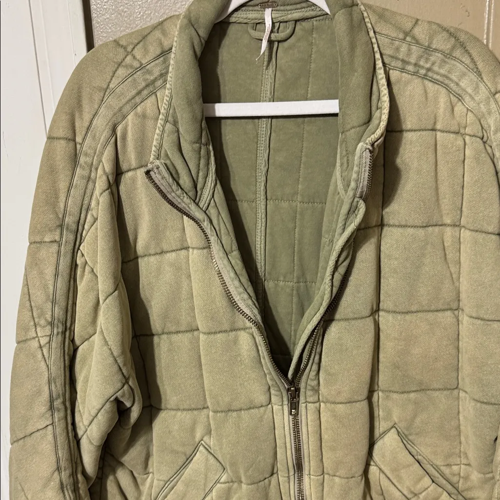 Free People Dolman Quilted Jacket Sage Green Size Medium - Image 6