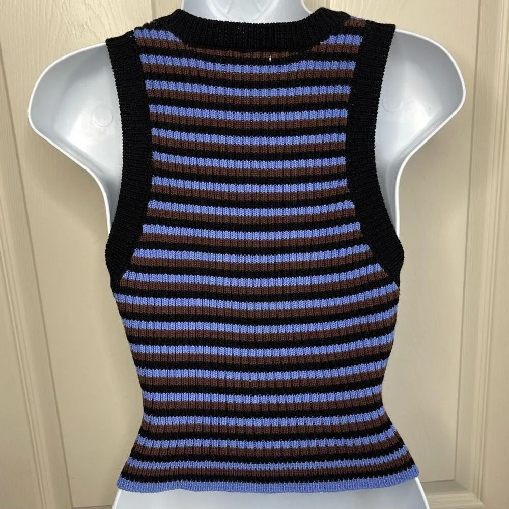 L.A. Hearts (PacSun) Striped Ribbed Sweater Tank Top - Medium - Image 5