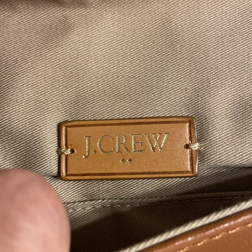 J.Crew 100% Leather Purse /Clutch tan/ brown color excellent condition - Image 3
