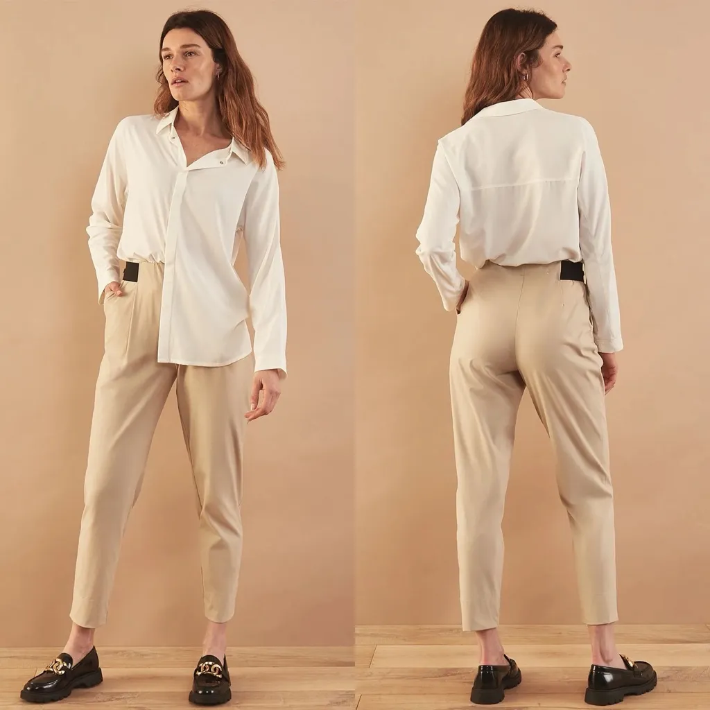 Aday Turn It Up Pants Sesame Beige Womens Size L - Image 2