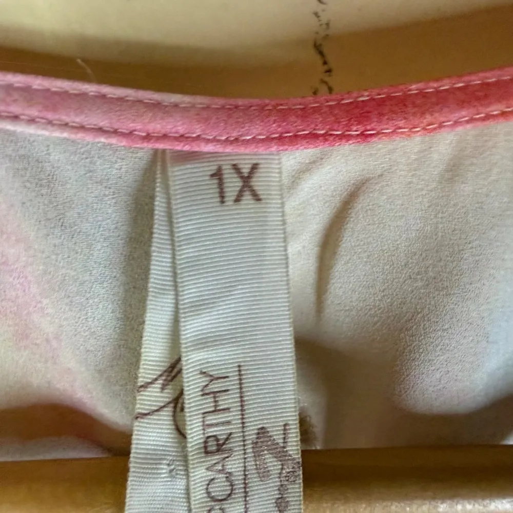 Melissa McCarthy Seven Kimono Cardigan Floral Lace Fringe Boho Robe Plus Size 1X Pink - Image 5