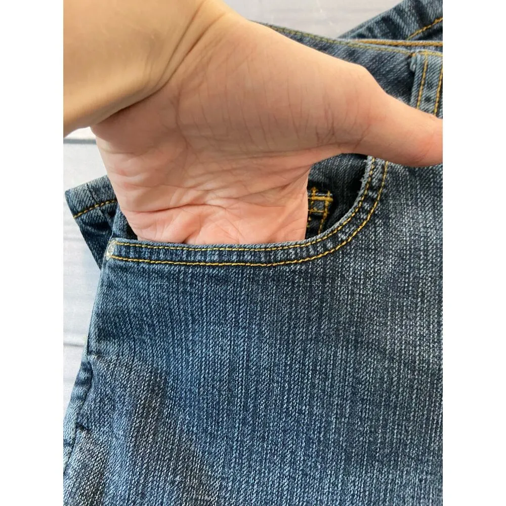 Chico's  1 Platinum Denim Jeans Womens M Straight Leg Medium Wash Mid Rise 32x30 - Image 2