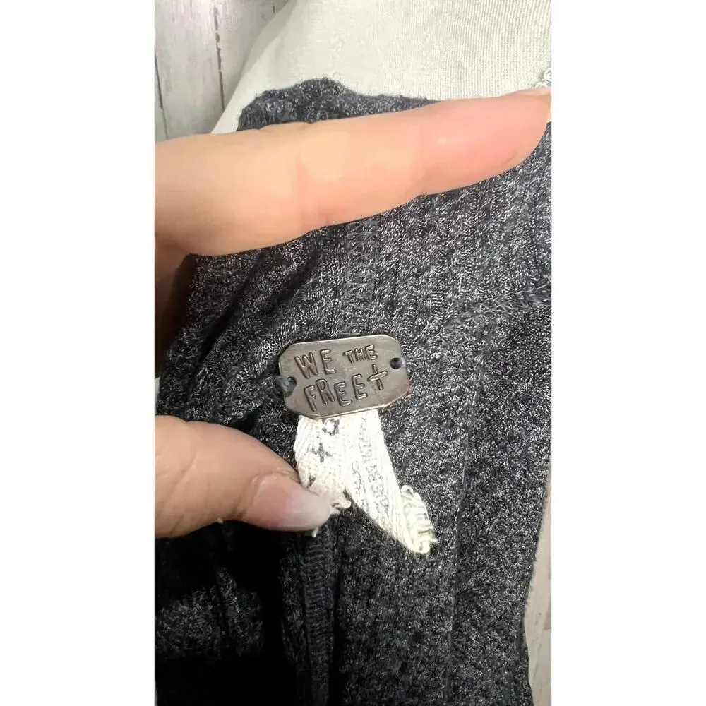 Free‎ People We The Free Londontown Thermal Top Gray Size Small Tunic Blouse - Image 6