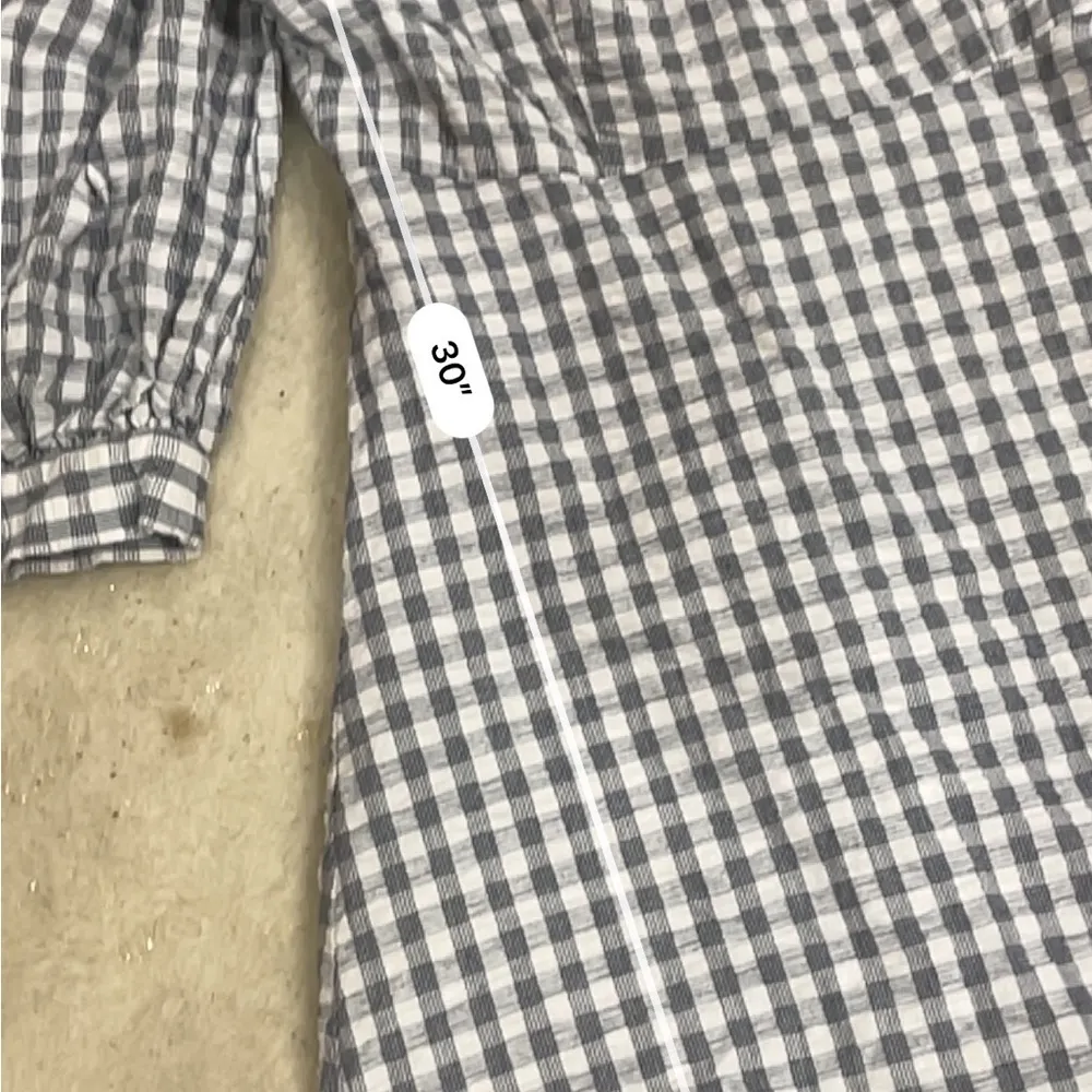 Urban outfitters gingham a-line half puff sleeve dress - Image 5