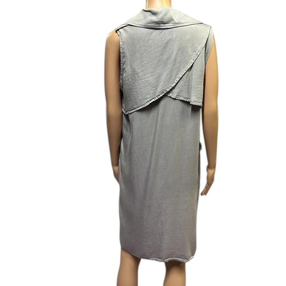 Walter Baker Lyocell Long Open Front Utility Vest Jacket with Pockets Womens M - Image 5