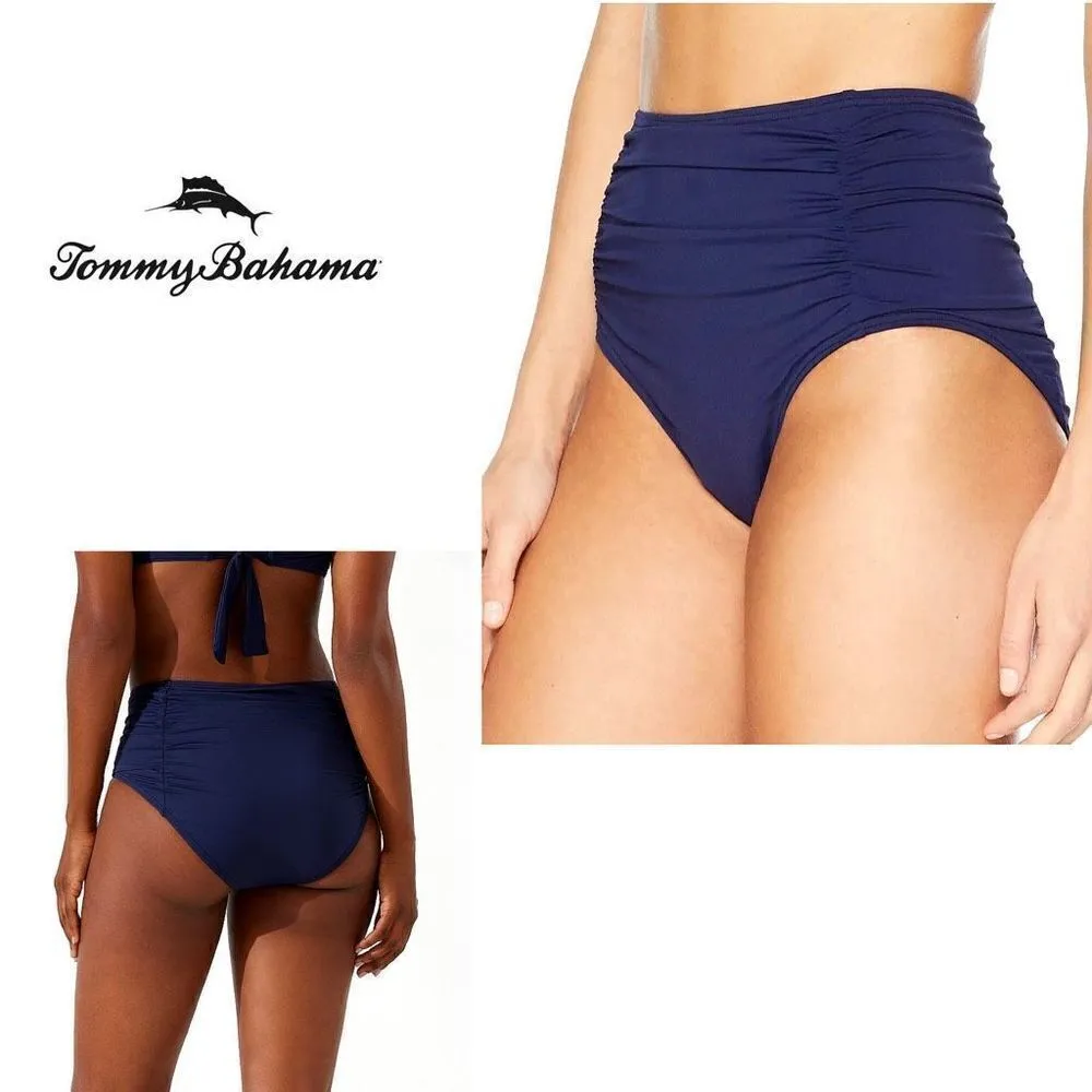 New. Tommy Bahama navy high waisted bikini bottom. Small. - Image 2