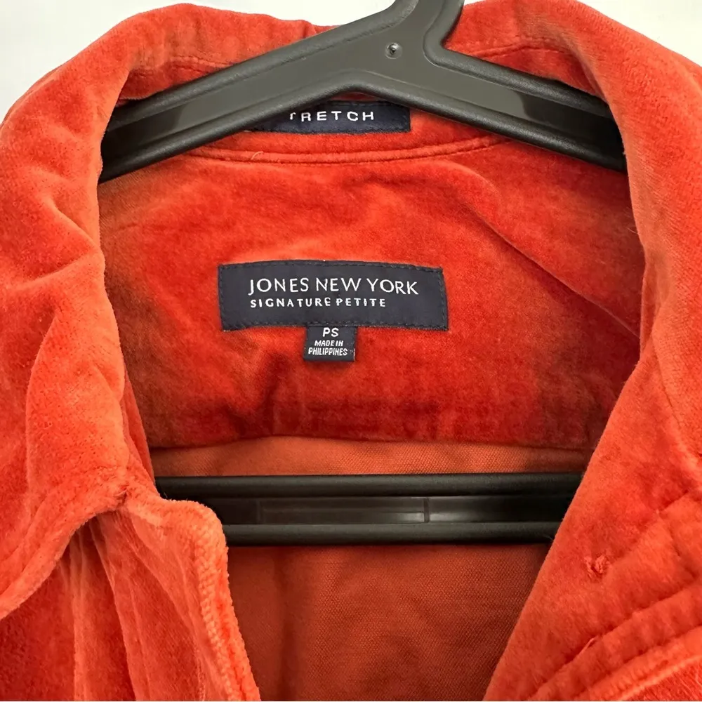 Orange Velour Jones New York Signature Jacket • Sz PS - Image 8