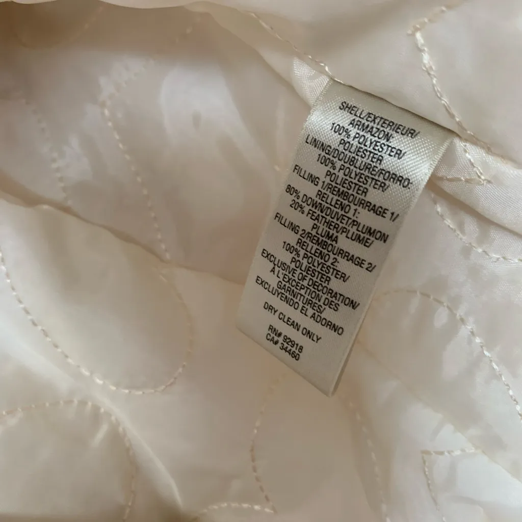 Juicy Couture Pam Gela Down Puffer Jacket Coat White Women's Medium - Image 9