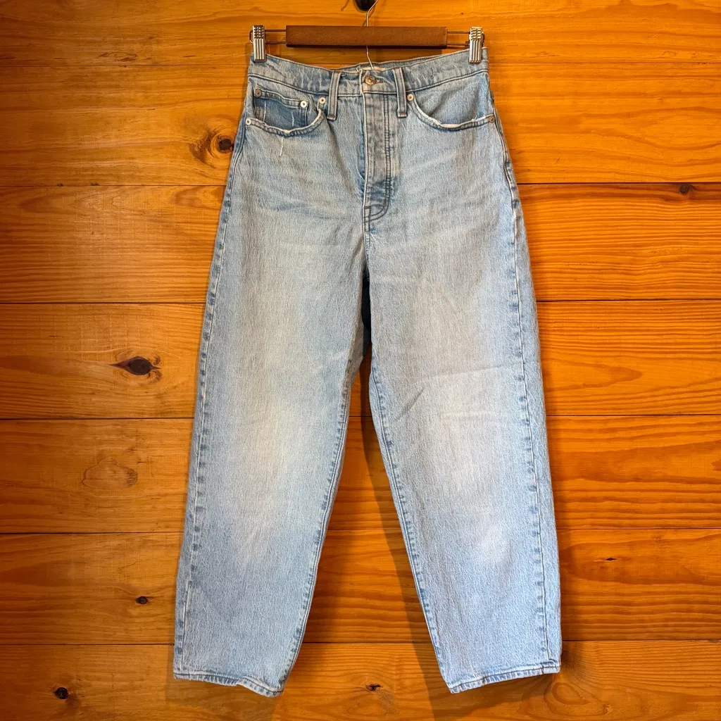 Madewell Balloon Jeans in Hewes Wash 26 High Rise Stretch Denim MC550 - Image 2