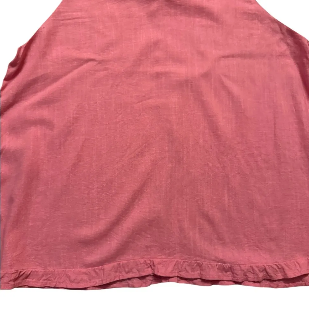 Umgee Blouse Womens 1XL Short Sleeve Pink Frayed Ruffled Cheetah Top Boho.   C42 - Image 3