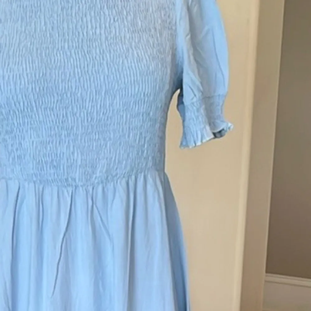 Powder Blue Smocked Midi Dress New - Image 5