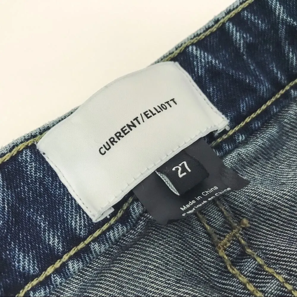 CURRENT/ELLIOTT The Five-Pocket Studded Denim Mini Skirt in Night Rider Size 27 - Image 11