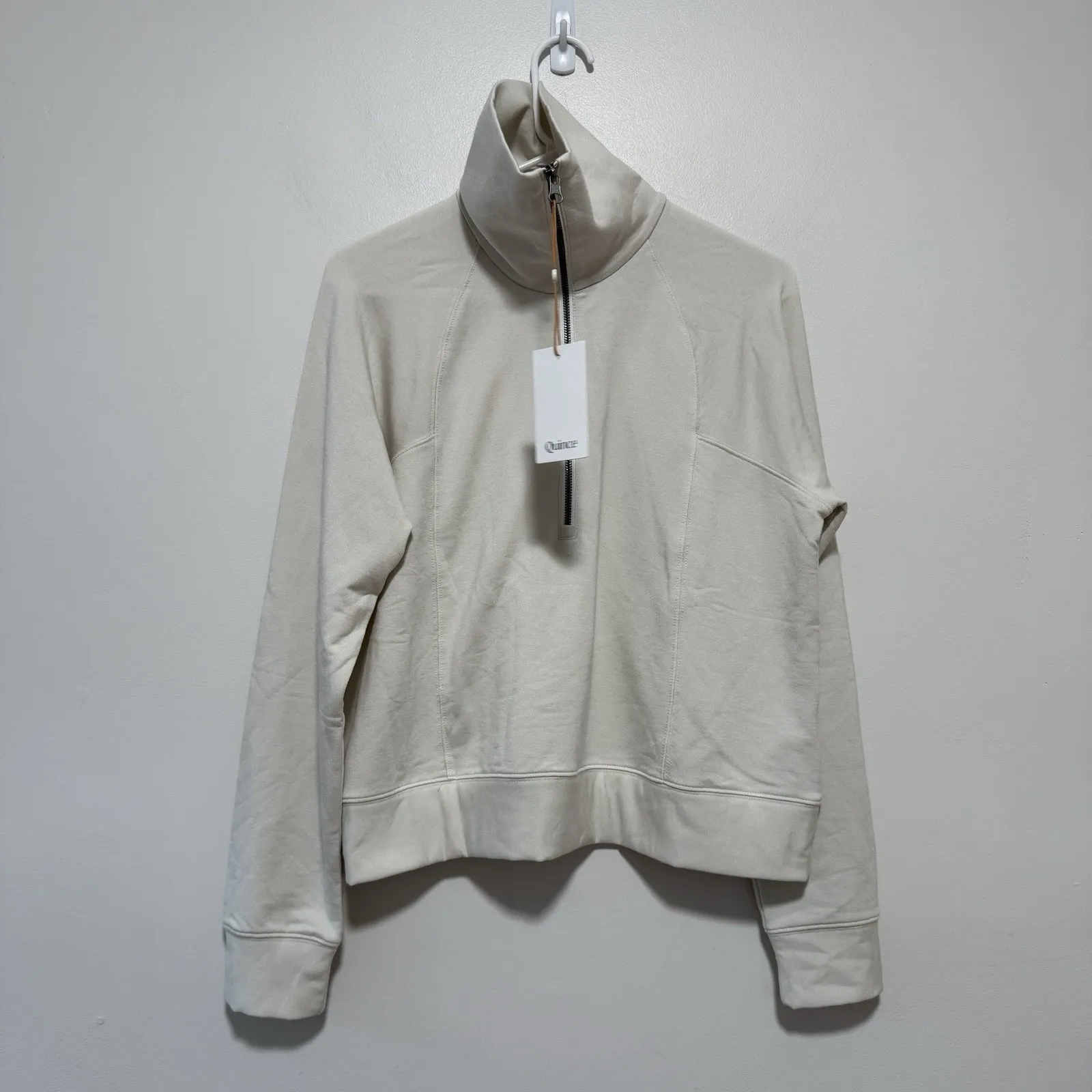 Quince NWT SuperSoft Fleece Half Zip in Off-White Size Medium - Image 2