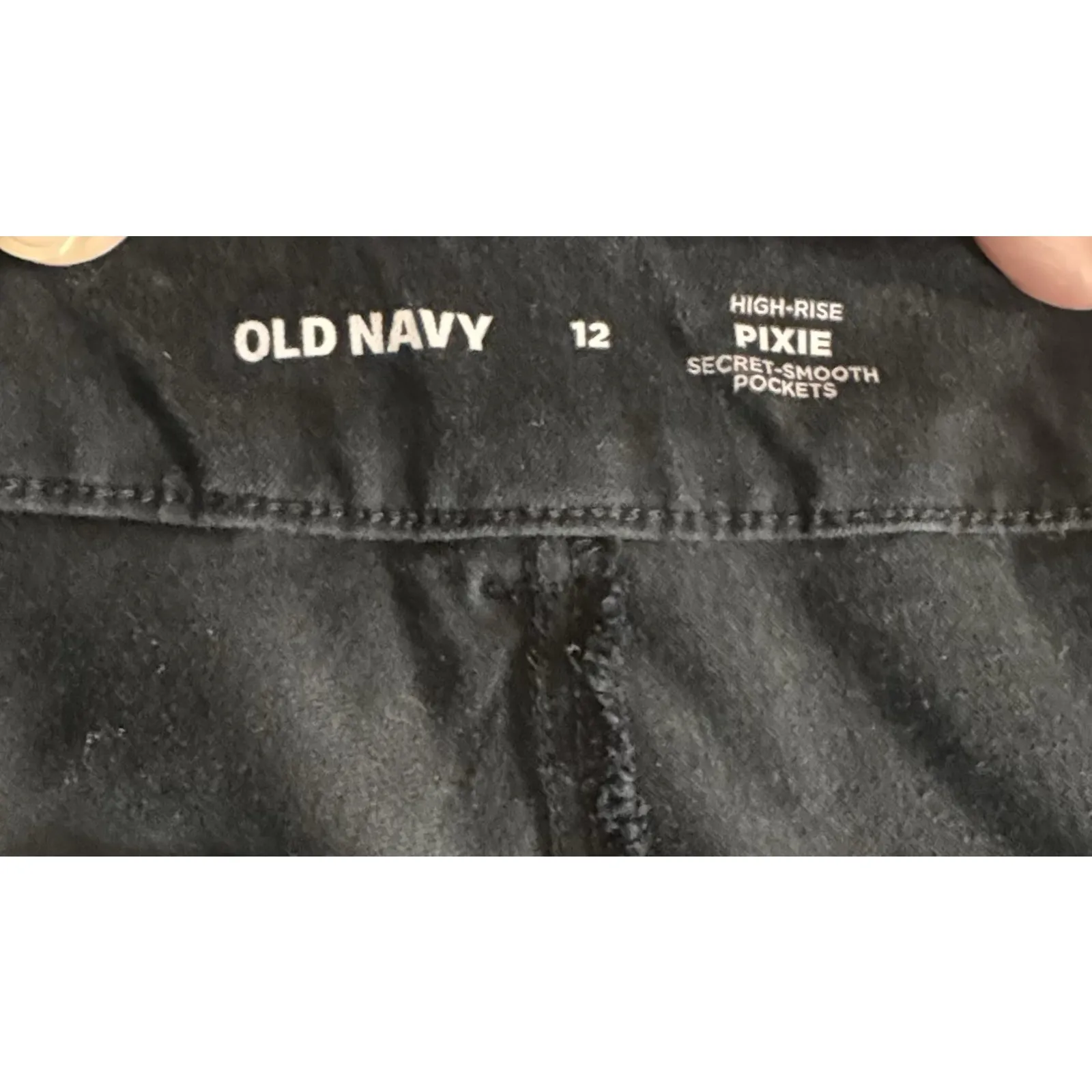 Old Navy High Rise Pixie Straight Leg Ankle Pants Size 12 Black High Rise E472 - Image 4