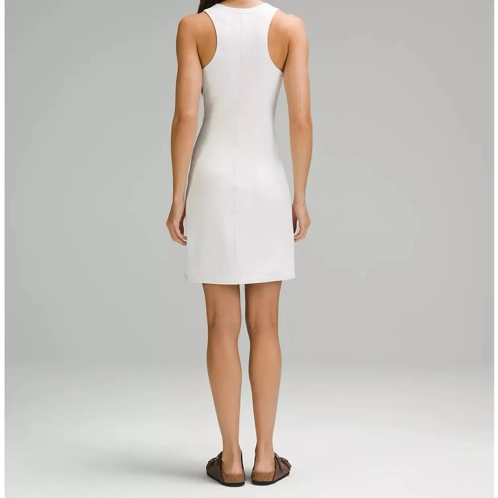 Ribbed Softstreme Slim Fit Tank Mini Dress 8 Women’s Bone Ivory White - Image 5