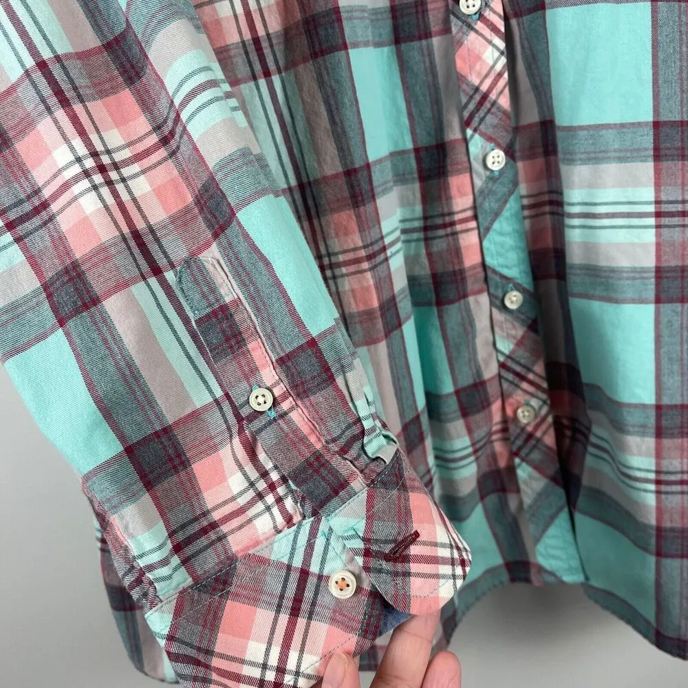 Talbots Shirt Womens 3X Multi Plaid Long Sleeve Button Front Classic Preppy Work - Image 6