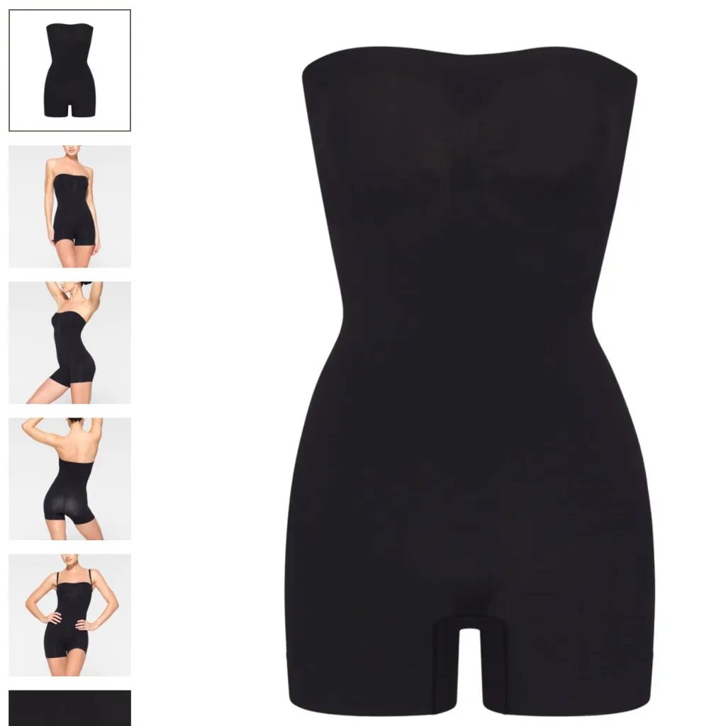 Skims Seamless Sculpt Strapless Shortie Bodysuit Onyx Size L NWOB - Image 3