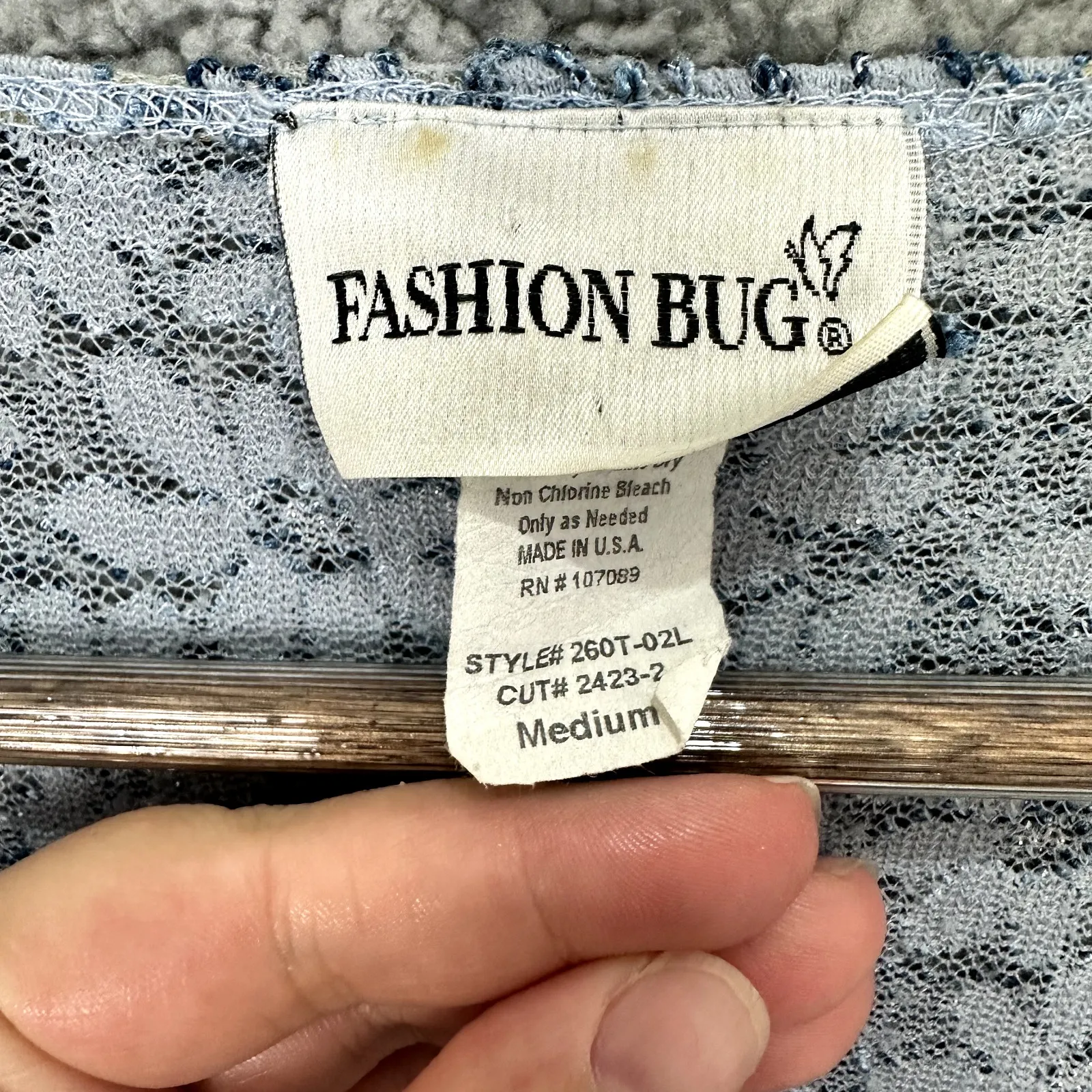 Vintage 90s Fashion Bug Lace Top Women M Metallic Floral Y2K Coquette Romantic‎ - Image 2