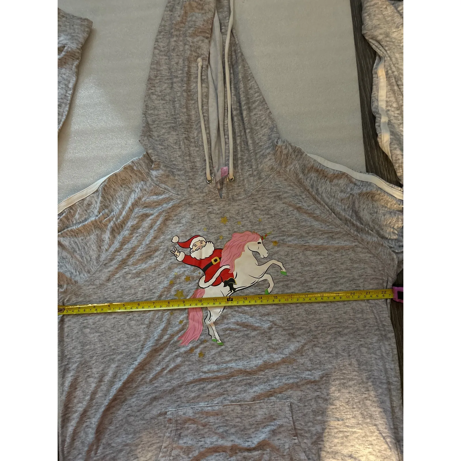 No Boundaries Hooded Gray Christmas Sweatshirt XXL Ugly Sweater Casual Holiday - Image 9