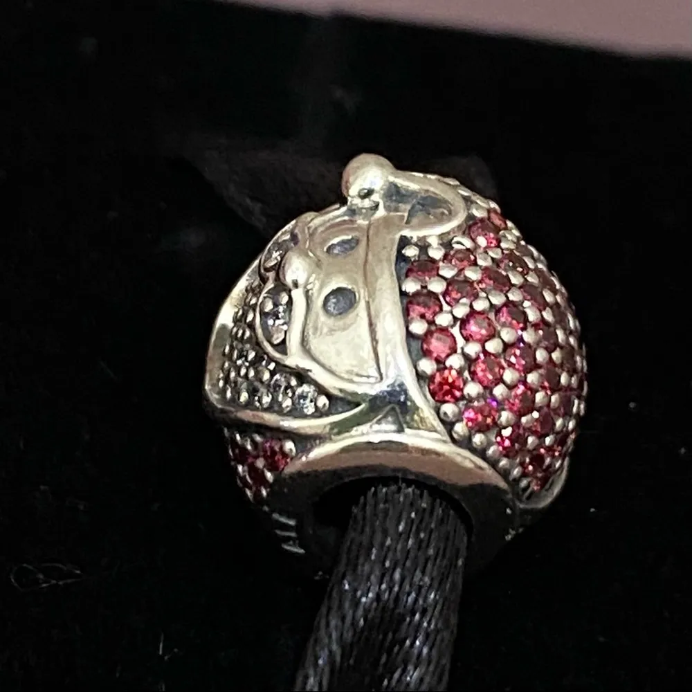 Authentic Pandora Sparkling Jolly Santa Red/Clear CZ Christmas Holiday Charm - Image 5