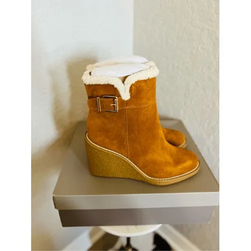 FRANCO SARTO Ulayna Water‎ Resistant Suede Fleece Wedge Bootie, Brown, 11, NWT - Image 13