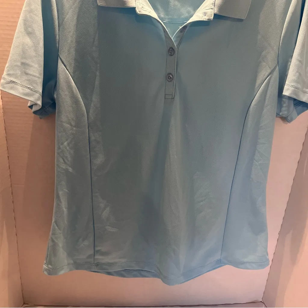 Greg Norman Collection Light Blue Polo Shirt Size L - Image 4