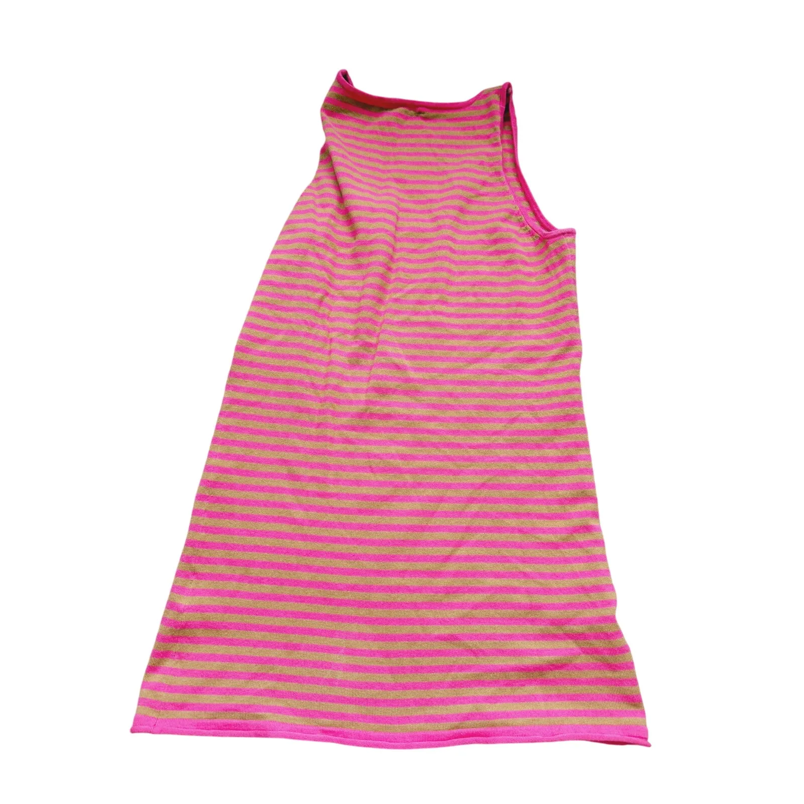 Minnie Rose Knit Scoop Neck Tank Top XS Pink Gold Stripe Y2K Retro Dopamine - Image 5
