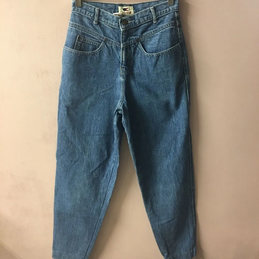 Vintage Calvin Klein Medium Wash Blue Tapered Fit Mom Jeans Size 9/26" EUC - Image 11