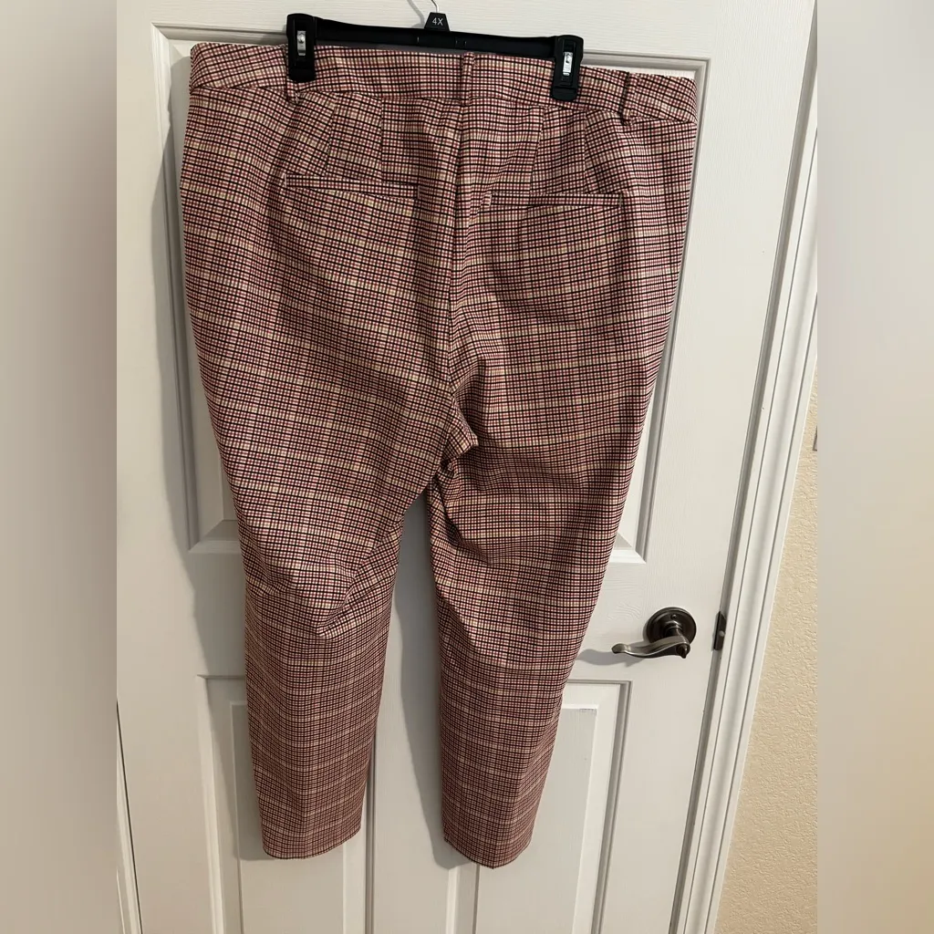 Lane Bryant Signature Fit 4-Season Ankle Pants Berry Plaid Stretch Plus Size 22 - Image 9